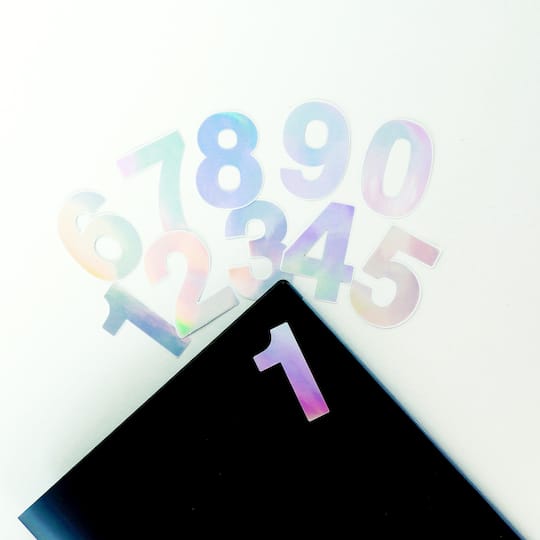 Holographic Numbers Vinyl Stickers by Recollections™